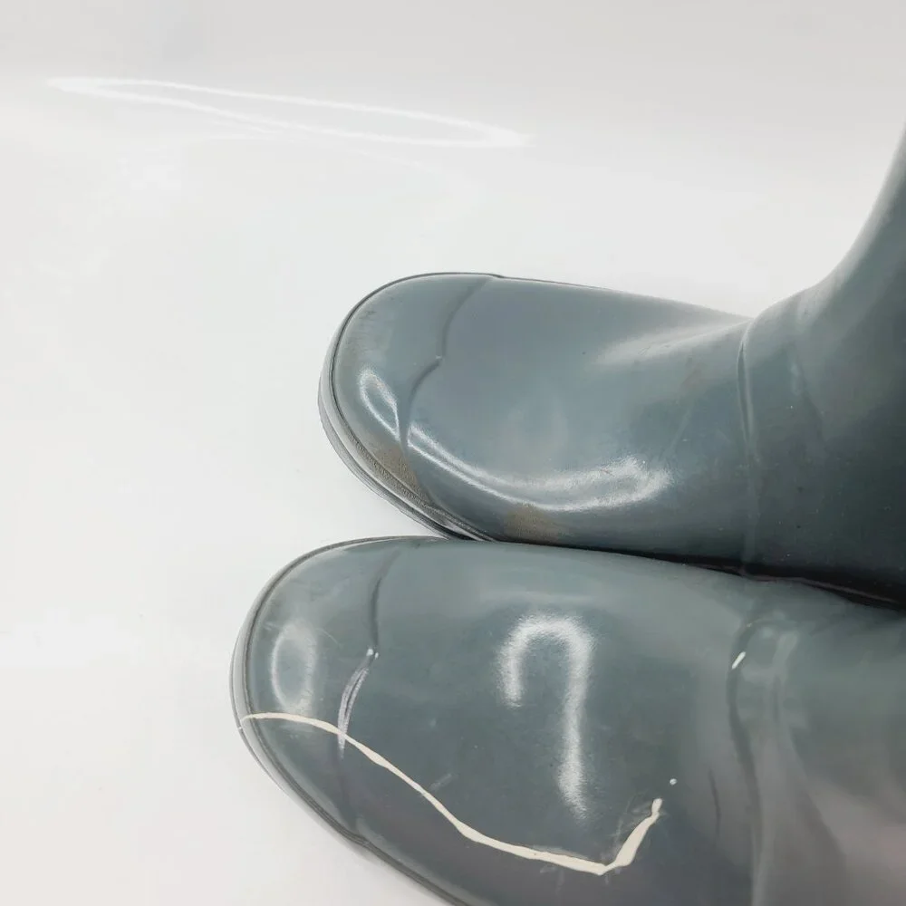 Hunter Men's Grey‎ Original Gloss Rubber Mid-Calf Tall Rain Boots Size US 7